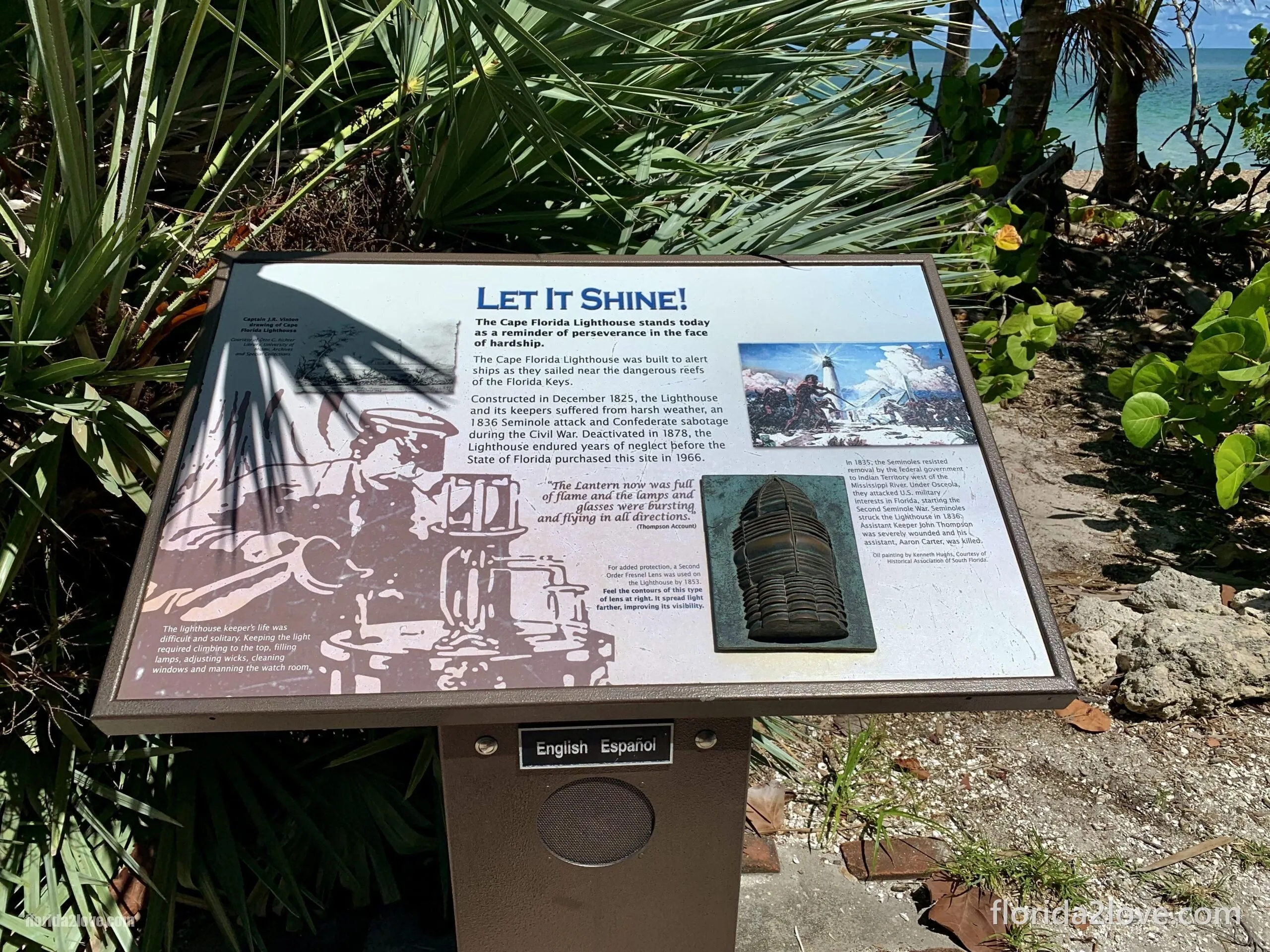 Cape Florida Lighthouse - Informationstafel